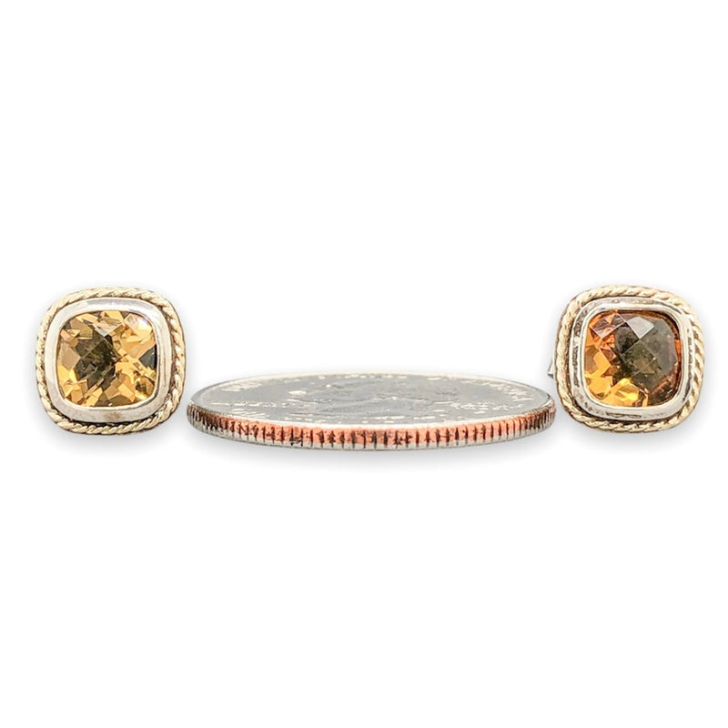 SS Citrine Cable Stud Earrings - Walter Bauman Jewelers