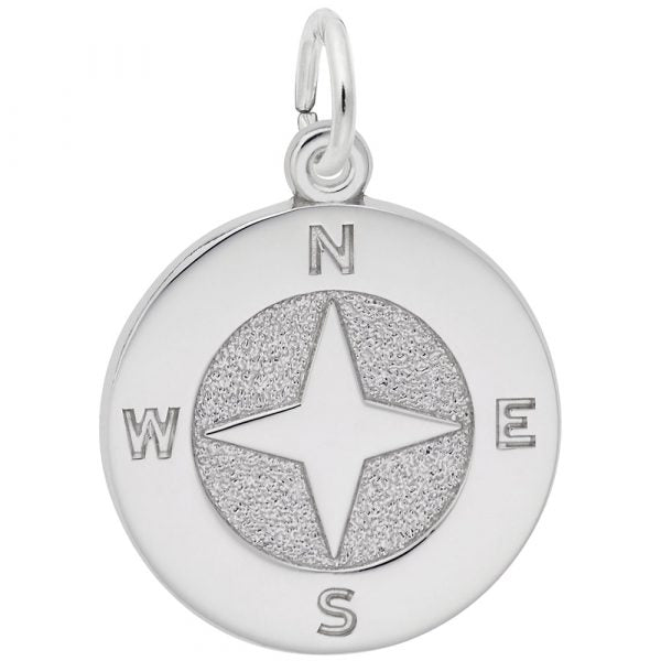 SS Compass Charm - Walter Bauman Jewelers