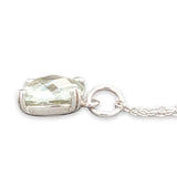 SS Cushion Cut Green Amethyst Pendant - Walter Bauman Jewelers