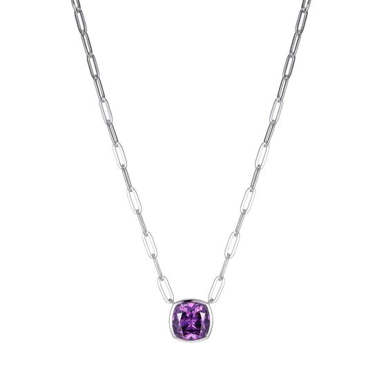 SS CZ 19" Paperclip Necklace - Walter Bauman Jewelers