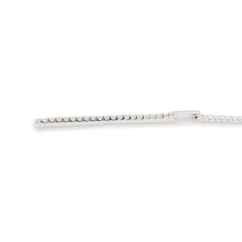 SS CZ 31.7mm Bar Pendant - Walter Bauman Jewelers