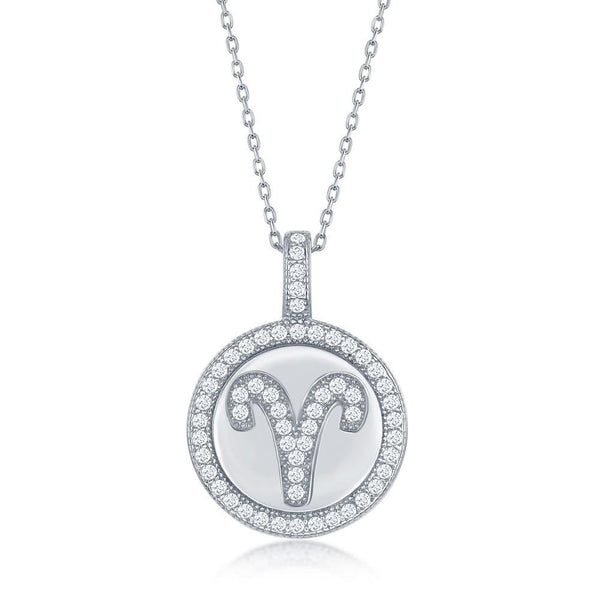 SS CZ Aries Zodiac Pendant - Walter Bauman Jewelers