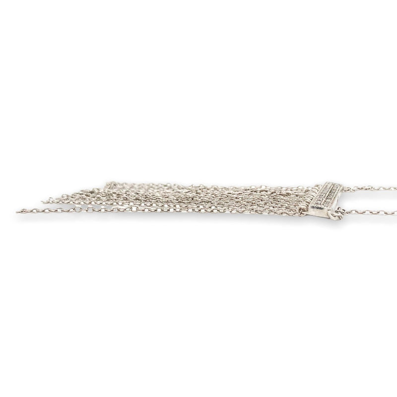 SS CZ Bar Tassel Necklace - Walter Bauman Jewelers