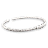 SS CZ Bar Woven Cuff Bracelet - Walter Bauman Jewelers