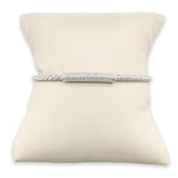 SS CZ Bar Woven Cuff Bracelet - Walter Bauman Jewelers