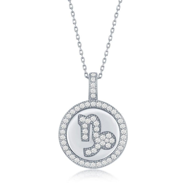 SS CZ Capricorn Zodiac Pendant - Walter Bauman Jewelers