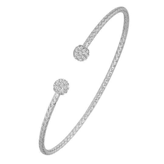 SS CZ Cuff Bangle - Walter Bauman Jewelers