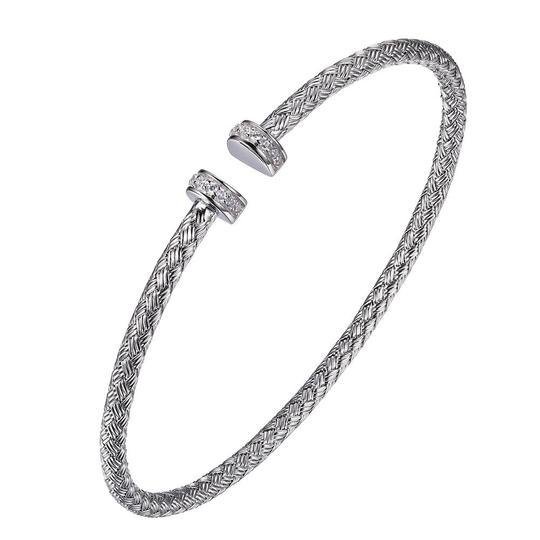 SS CZ Cuff Bangle Bracelet - Walter Bauman Jewelers