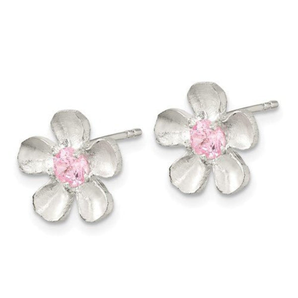 SS CZ Flower Earrings - Walter Bauman Jewelers