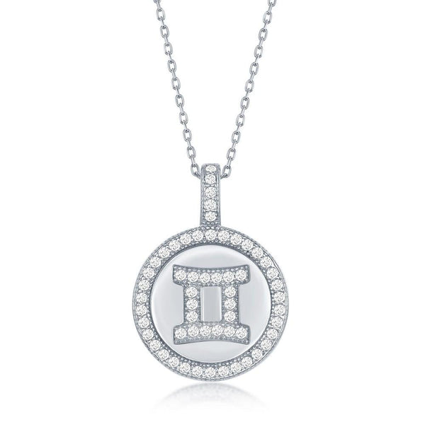 SS CZ Gemini Zodiac Pendant - Walter Bauman Jewelers