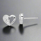 SS CZ Heart Earrings - Walter Bauman Jewelers