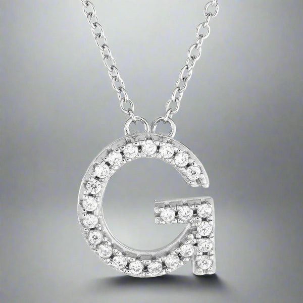 SS CZ Initial 'G' Pendant - Walter Bauman Jewelers