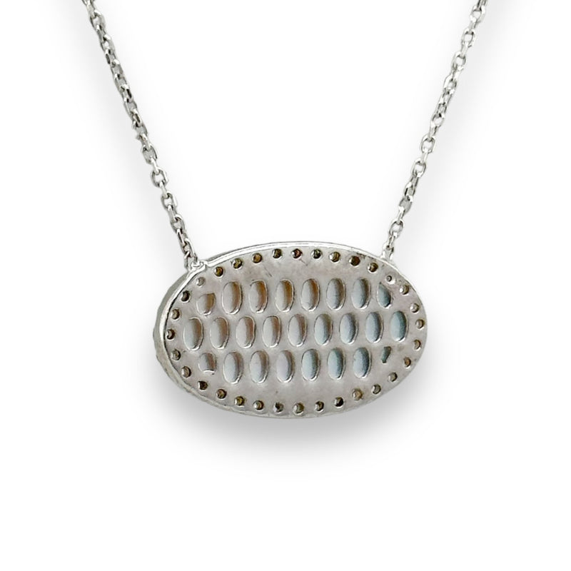 SS CZ MOP Oval Pendant - Walter Bauman Jewelers