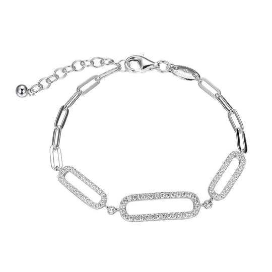 SS CZ Paperclip Link Bracelet - Walter Bauman Jewelers