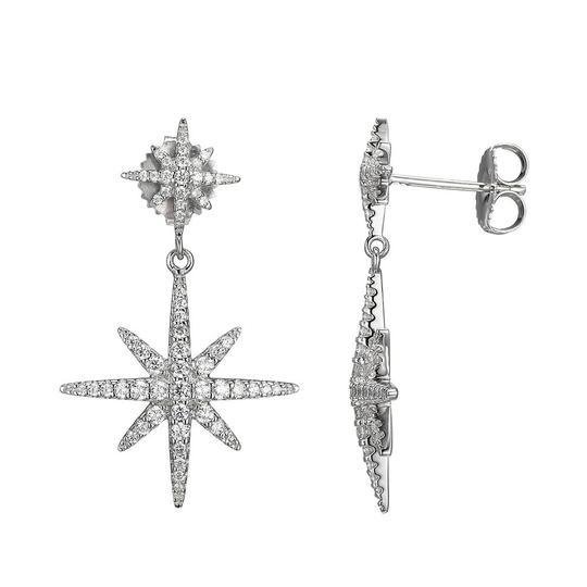 SS CZ Starburst Earrings - Walter Bauman Jewelers