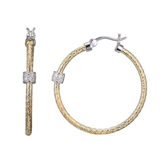 SS CZ YGP Hoop Earrings - Walter Bauman Jewelers