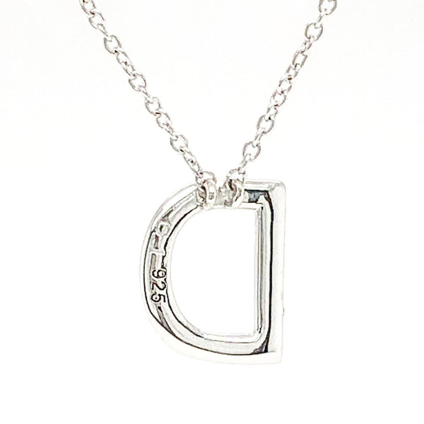 SS D Initial CZ Necklace - Walter Bauman Jewelers