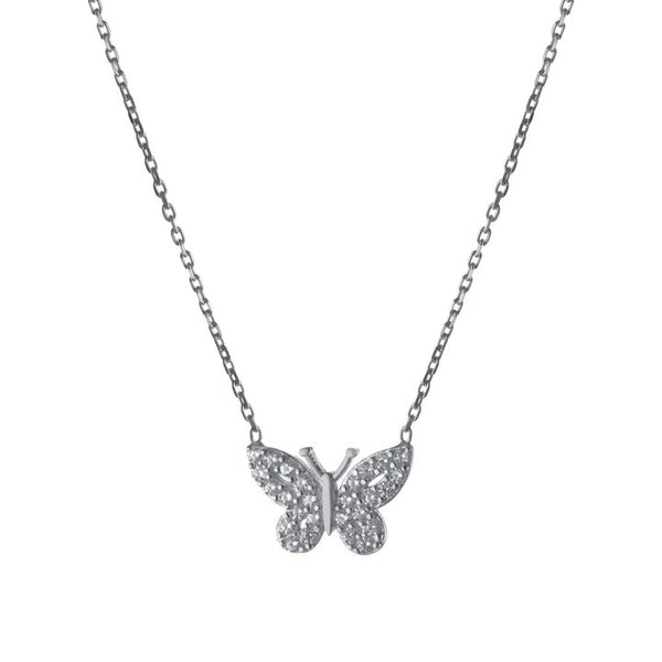 SS Dainty CZ Butterfly Pendant - Walter Bauman Jewelers