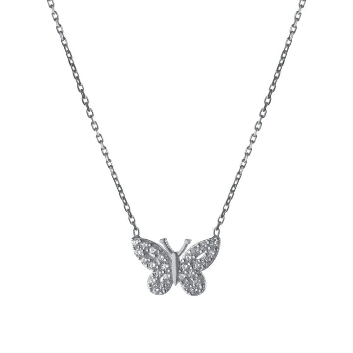 SS Dainty CZ Butterfly Pendant - Walter Bauman Jewelers