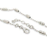 SS D/C Bar Bead Ankle Bracelet - Walter Bauman Jewelers