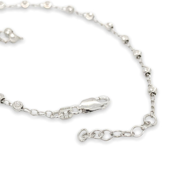 SS D/C Bead Ankle Bracelet - Walter Bauman Jewelers