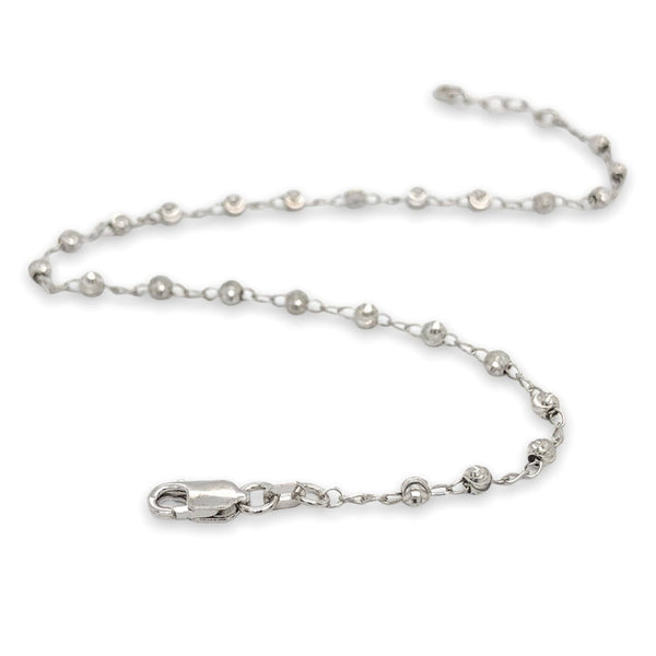 SS D/C Bead Ankle Bracelet - Walter Bauman Jewelers