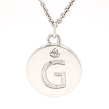 SS Diamond G Initial Disc Pendant - Walter Bauman Jewelers