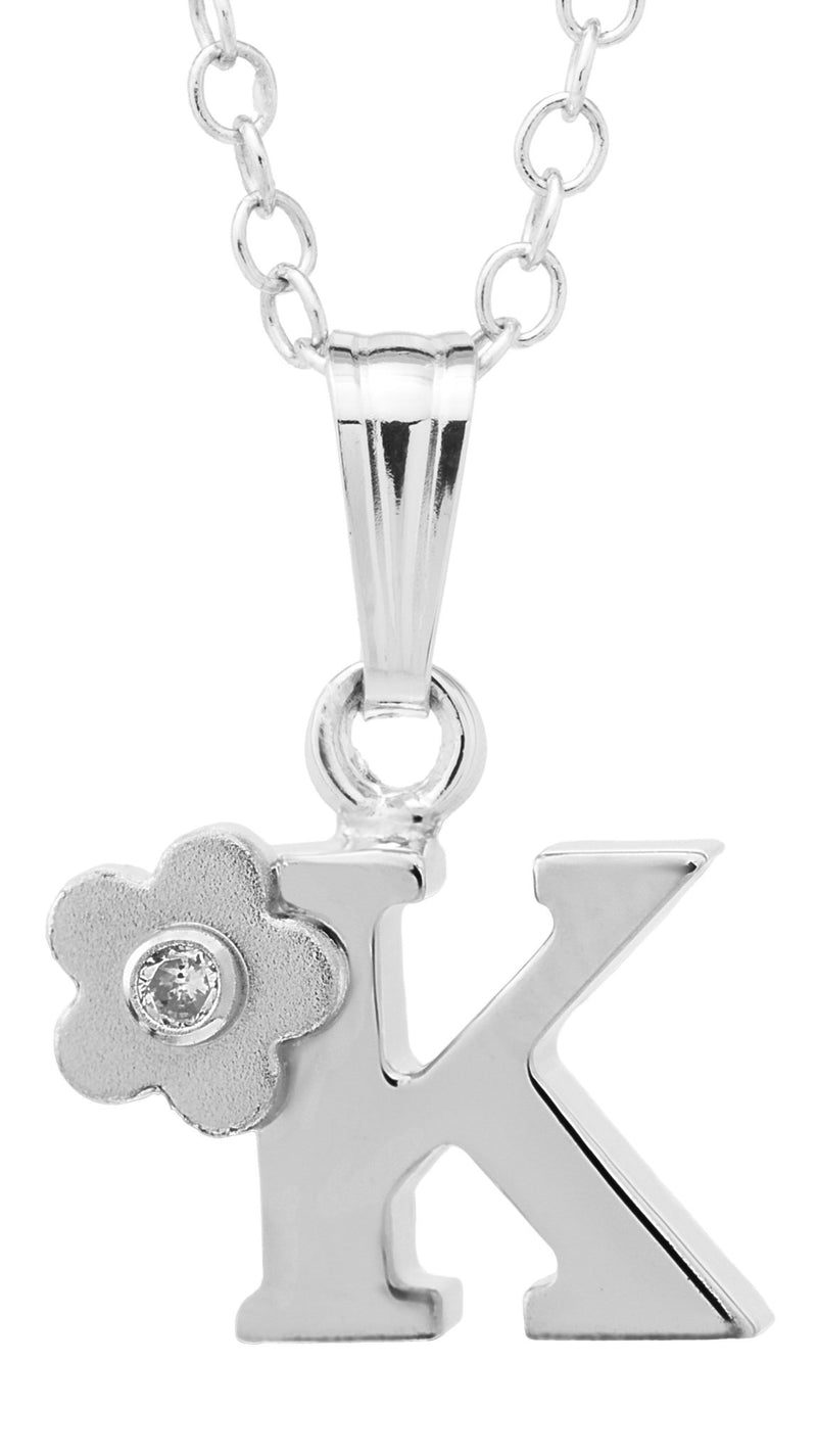 SS Diamond Initial K Pendant - Walter Bauman Jewelers