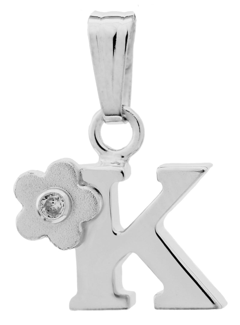SS Diamond Initial K Pendant - Walter Bauman Jewelers
