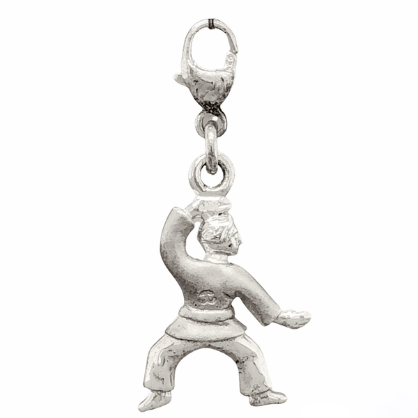 SS & Diamond Karate Charm - Walter Bauman Jewelers