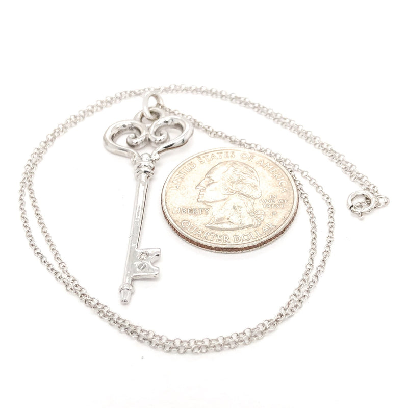 SS Diamond Key Pendant - Walter Bauman Jewelers