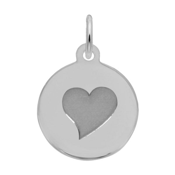 SS Disc Heart Charm - Walter Bauman Jewelers