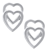 SS Double Heart Baby Studs - Walter Bauman Jewelers