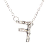 SS F Initial CZ Necklace - Walter Bauman Jewelers