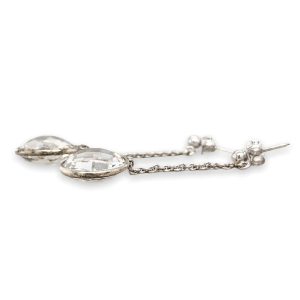 SS Faceted Crystal Dangle Earrings - Walter Bauman Jewelers