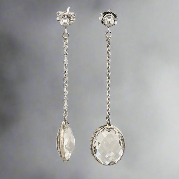 SS Faceted Crystal Dangle Earrings - Walter Bauman Jewelers