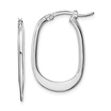 SS Flat Oval Hoop Earrings - Walter Bauman Jewelers