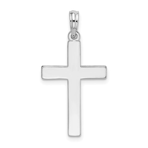 SS Flat Polished Cross - Walter Bauman Jewelers