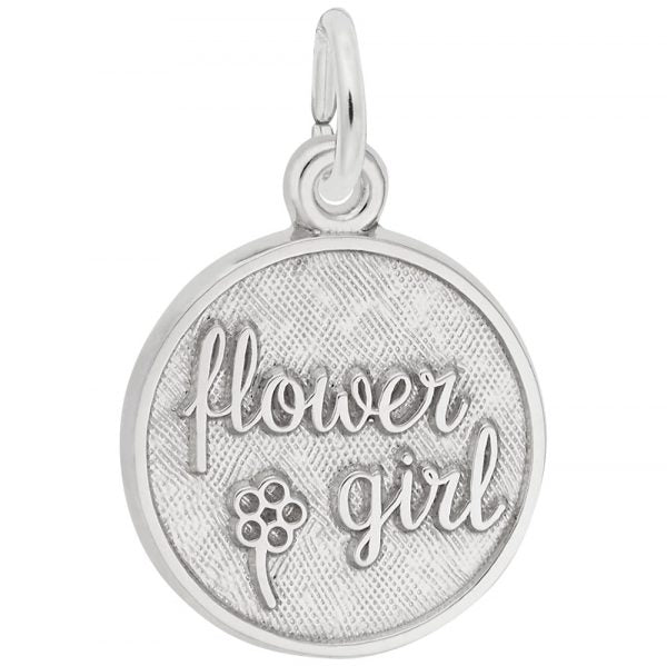 SS Flower Girl Disc Charm - Walter Bauman Jewelers