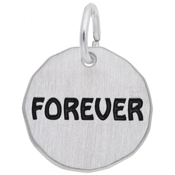 SS "Forever" Disc Charm - Walter Bauman Jewelers