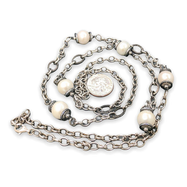 SS FWP & CZ 46” Necklace - Walter Bauman Jewelers