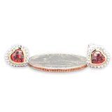 SS Garnet Heart Stud Earrings - Walter Bauman Jewelers