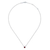SS Garnet/Diamond Necklace - Walter Bauman Jewelers