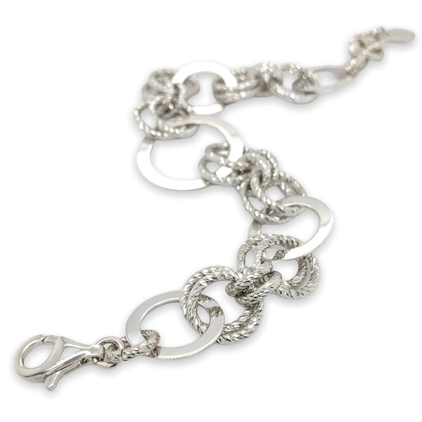 SS Graduated D/C Circle Link Bracelet - Walter Bauman Jewelers