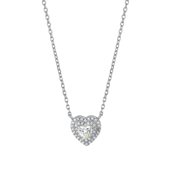 SS Heart Necklace with CZ - Walter Bauman Jewelers