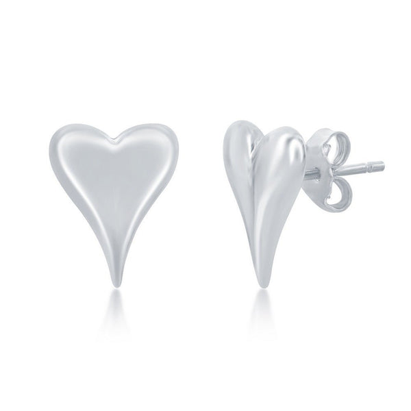SS Heart Stud Earrings - Walter Bauman Jewelers