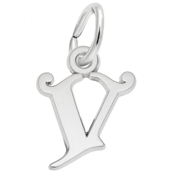 SS Initial 'V' Charm - Walter Bauman Jewelers