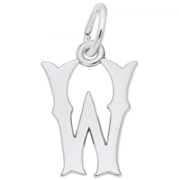 SS Initial 'W' Charm - Walter Bauman Jewelers