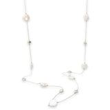 SS Keshi FWP & Flat Bead Station Necklace - Walter Bauman Jewelers