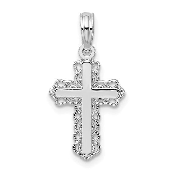 SS Lace Trim Cross - Walter Bauman Jewelers